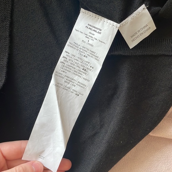 MAXMARA | S’MaxMara Black Wool Blend Jewelled Blouse - Picture 6 of 10